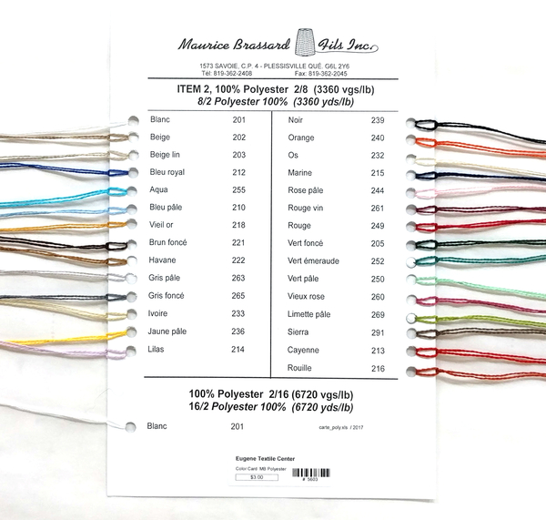 Maurice Brassard Polyester Color Card | Polyester