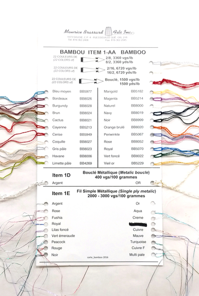 Maurice Brassard Bamboo Color Card | Bamboo