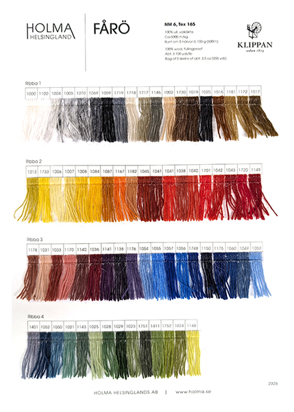 Borgs Faro Wool Color Card | Color Cards