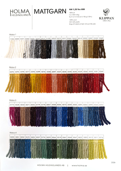 Borgs Mattgarn Wool Color Card | Color Cards