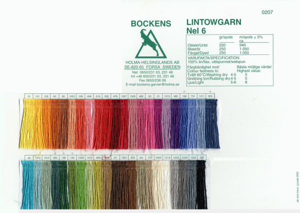 Bockens Mattlin 4/6 linen Color Card | Color Cards