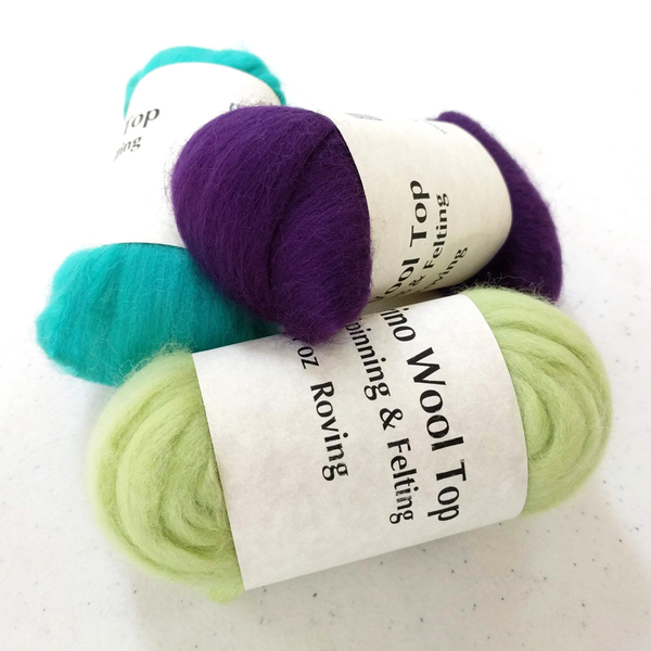 Solid Colored Merino Top - 1 oz | Felting Fibers