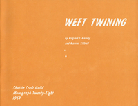 Image Shuttle Craft Guild Monograph 28:Weft Twining