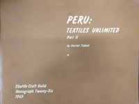 Image Shuttle Craft Guild Monograph 26: Peru Textiles Unlimited Part II (used)