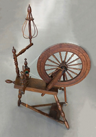 Image Used Single Treadle Antique Flax Wheel